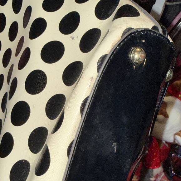 Anne Klein Polka Dot Tote Bag - Black and Cream - Picture 13 of 14